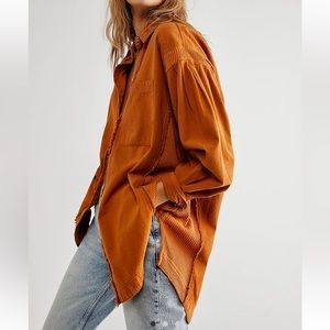 NWT - Free People Cool & Clean Solid Button Down